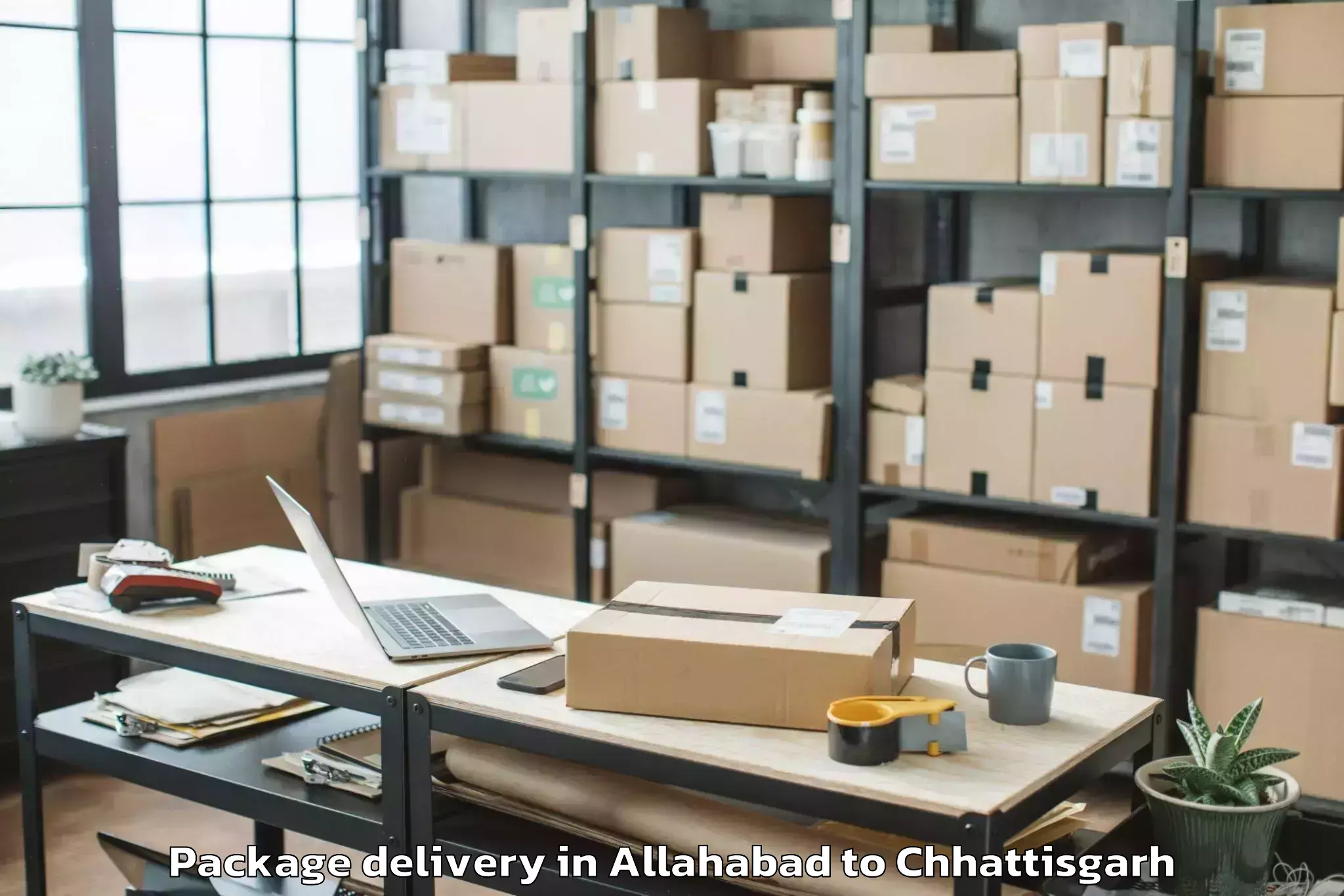 Quality Allahabad to Mats University Aarang Package Delivery